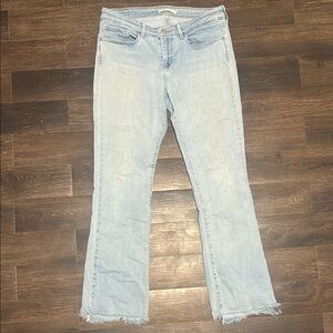 Levi's Light Blue Flare Jeans with Frayed Hem